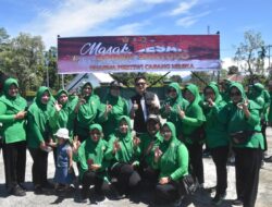 Kodim 1710/Mimika Gelar Masak Besar Bobon Santoso dan Olahraga Bersama Dharma Pertiwi Cabang Mimika