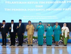 Tri Tito Lantik Ra’fatul Mulkiyah Mathius Fakhiri sebagai Ketua TP PKK dan Tim Pembina Posyandu Provinsi Papua