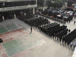 Brimob Polda Metro Jaya Gelar Apel Kesiapsiagaan Pelayanan Aksi Unras Satu Tahun Kabinet Merah Putih