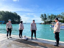 Patroli Jalan Kaki di Pulau Tidung & Pulau Pari, Polsek Kepulauan Seribu Selatan Intensifkan Cegah 3C dan Sosialisasi 110