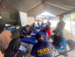 Polres Aceh Tengah Kembali Berikan Layanan Kesehatan Gratis di Posko Pengungsian Korban Bencana Alam