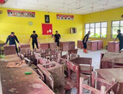 Polri Peduli Pendidikan, Pulihkan Fasilitas Pendidikan di SMA Negeri 1 Tanjung Pura Pascabanjir*