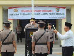 Kapolres Belitung Pimpin Upacara Sertijab Kasat Samapta dan Kapolsek Membalong