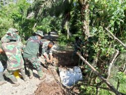 Demi Sawah Subur Dan Petani Makmur, Tim Satgas TMMD Reguler Ke-127 Kodim 0105/Abar Gass Pool Pasang Gorong-Gorong