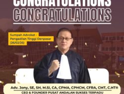 Selamat! Adv. Jony Resmi Menjadi Advokat, Dilantik di Pengadilan Tinggi Denpasar