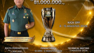Open Turnamen Piala Danrem, Total Hadiah Capai Puluhan Juta