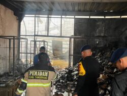 *Brimob Polda Metro Jaya Bantu Padamkan Kebakaran Gudang di Kosambi