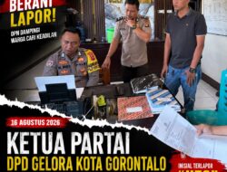 Ketua Partai Gelora Kota Gorontalo Dilaporkan atas Dugaan Penganiayaan